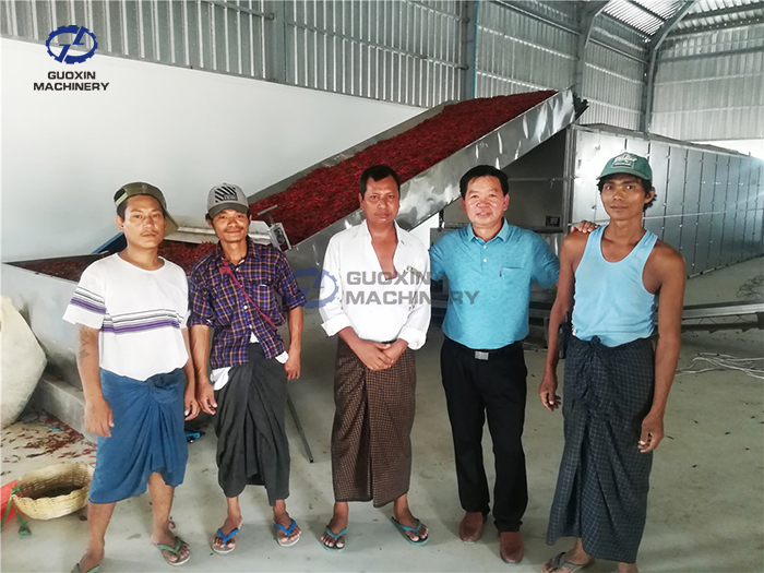 Chili Pepper mesh belt dryer project in Myanmar