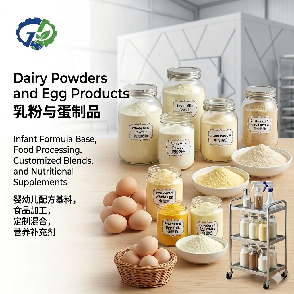 Milk, Yogurt, Whey, Cheese and Egg Powder